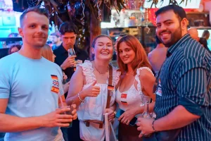 Guests talking during the social start
