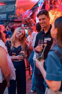 Guests meeting at a Social Melting Pot event