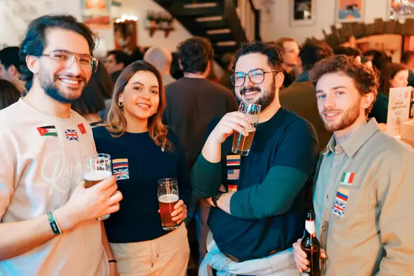 Language flags and conversations at Social Melting Pot Cologne